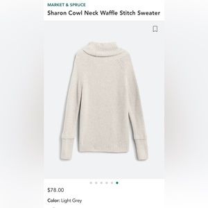 Market & Spruce Sharon Cowl Neck Waffle Stitch Sweater